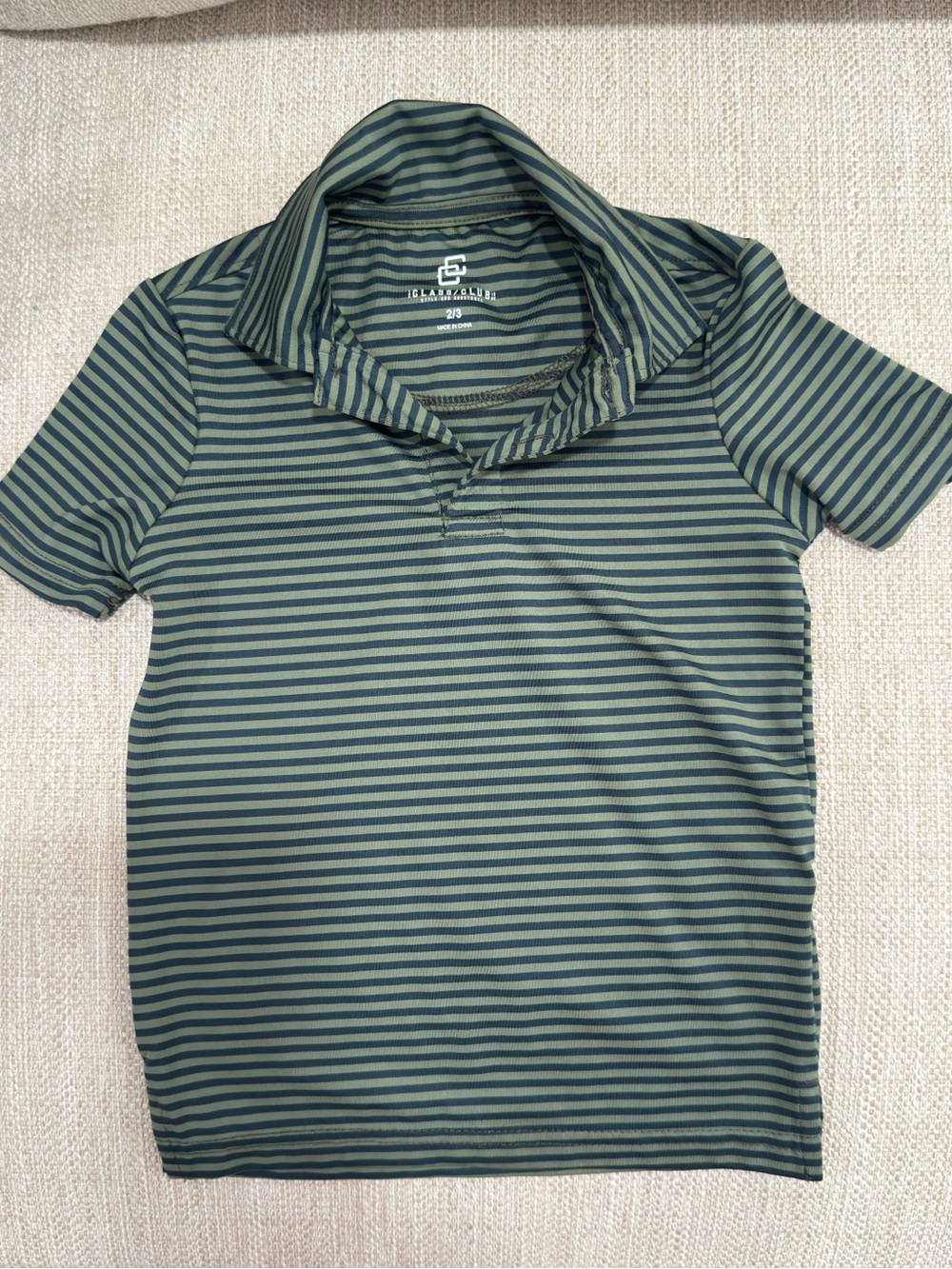 Class Club Size 2/3 Green Striped Polo Shirt